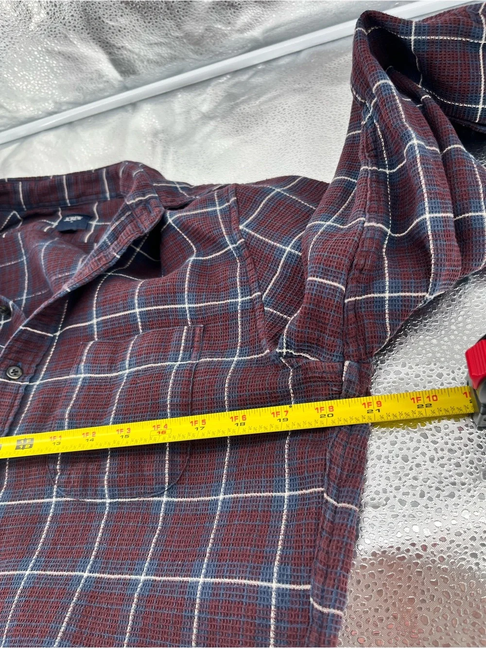 J.Crew Men's Waffle Knit Plaid Button Down Long Sleeve Shirt 100%Cotton Medium
